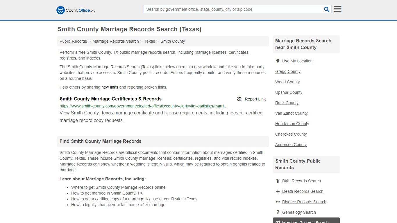 Marriage Records Search - Smith County, TX (Marriage ...