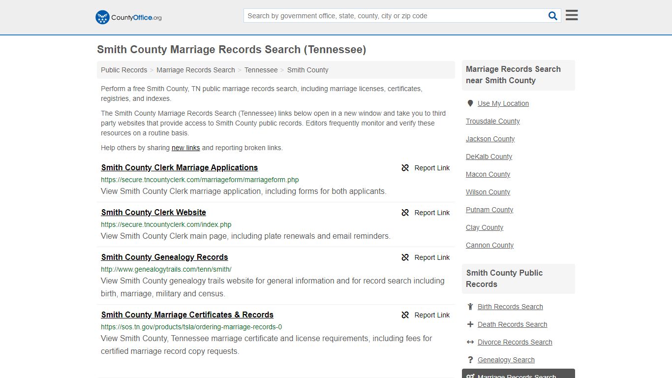Marriage Records Search - Smith County, TN (Marriage ...