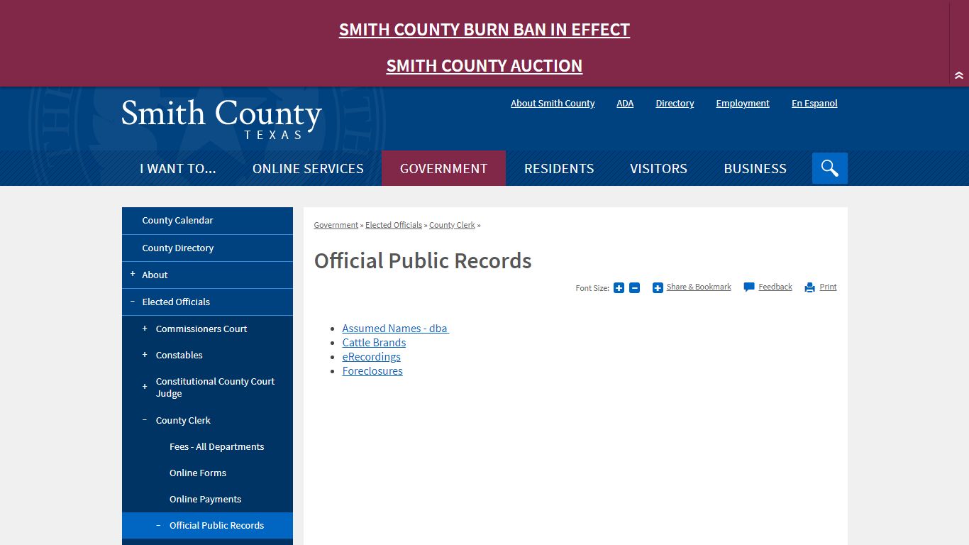 Official Public Records | Smith County, TX