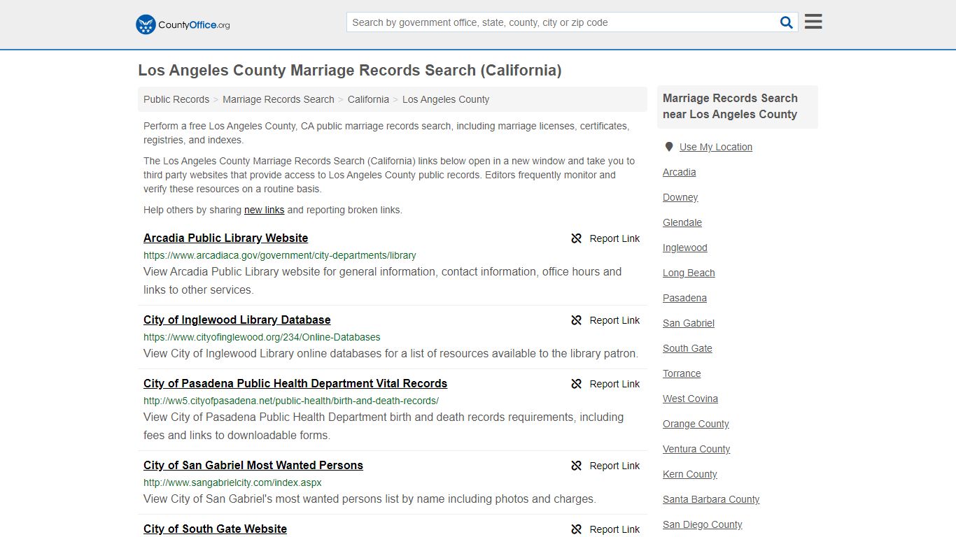 Marriage Records Search - Los Angeles County, CA (Marriage ...